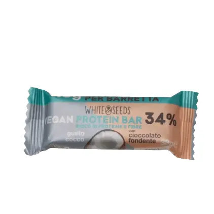  White and Seeds - Barrita Proteica Vegana de Chocolate con Coco -  True Vegan S.L