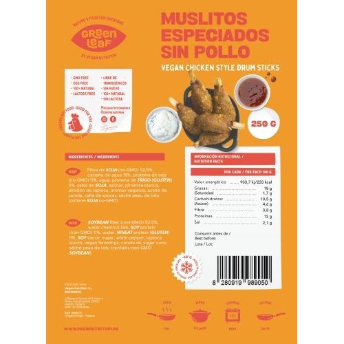  VN Green Leaf - Muslitos de Pollo Especiados Veganos -  True Vegan S.L